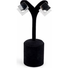 Pangu Gümüş Renk Geometrik Kare Çelik Küpe