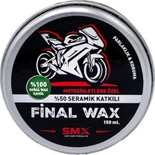 Motosikletlere Özel%50 Katkılı Final Wax 150 Ml,hediye Takoz Cila Süngeri