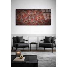 Olinpa Kırılmaz Cam Duvar Saati , Hem Tablo Hem Saat Kırmızı Halı Klasik Tasarım Ev Ofis Hediyesi