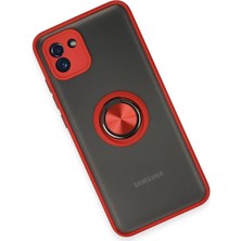 Epilons Galaxy A03 Kılıf Montreal Yüzüklü Silikon Kapak - Kırmızı