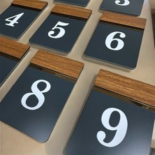 Zafrak Reklam 1'den 9'a Kadar Dikey Lazer Metal - Ahşap Apartman - Site -Daire -Otel -Pansiyon Ofis Kapı Numarası