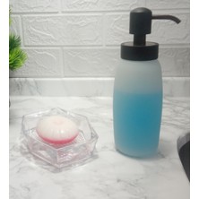 Feyza Design Buz Desenli Cam ve Akrilik Sabunluklar, Şık Banyo Seti (2'li)