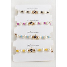 Zero Land Nrzsnt Kaplumbağa Boncuk Inci Makrome Ip Bileklik -  Pembe