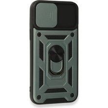 Epilons Iphone 15 Kılıf Pars Lens Yüzüklü Silikon - Yeşil