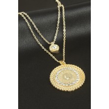 Zero Land Nrzsnt Tuğra Yeni Sezon Ikili Kolye - Sarı