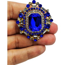 BB Bi Butik Shop Safir Mavisi Işıltılı Saray Broşu