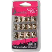 Nascita 24'lü Leopar Desenli Takma Tırnak -0101