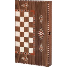 Helena Wood Art King Tavla Geniş 52 x 30 x 8 cm Ceviz Masif Ahşap Çerçeve ile Şık Oyun