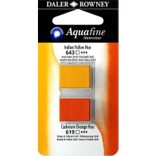 Daler Rowney Aquafine 2 Parça Taş Sulu Boya Seti Cadmium Orange Hue ve Indian Yellow Hue