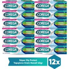 Corega Süper Diş Protezi Yapıştırıcı Naneli Krem 40 gr 12 Adet