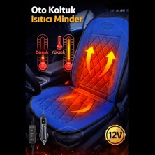 ŞüsCarOto Aksesuar Araç Içi Koltuk Isıtıcısı Oto Isıtmalı Koltuk Minderi Çakmaklık Girişli Isı Ayarlı Tak Çalıştır Mavi 12V 1 Adet