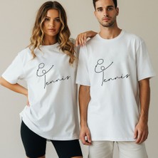 Kidilia Tenis Görselli Unisex Bisiklet Yaka Tasarım Tshirt