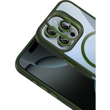 Epilons Iphone 16 Remim Lensli Magsafe Standlı Kapak - Koyu Yeşil