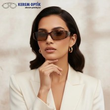 Caldini Kahverengi Desenli Kemik Polarize CS037 C16 Kadın Güneş Gözlüğü