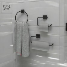 Feyza Design Pratik Yapışkanlı Yuvarlak Havluluk ve Kağıtlık Seti