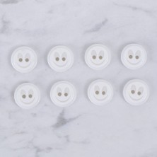 Urfakent Loren Crafts 8 Li Gülen Yüz Beyaz Düğme - 0611