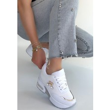 Efe Avm Wody Beyaz Cilt Simli Bağcıklı Spor Ayakkabı - Lisinya