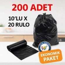 Nistabolje 10'lu x 20 Paket Jumbo Çöp Poşeti 75X90 Endüstriyel  Battal Çöp Torbası