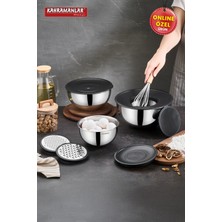 Feyza Design Çok Amaçlı 9 Parça Rendeli, Karıştırma ve Saklama Kabı Seti