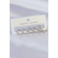 Vice Avm Pirinç Gümüş Renk Kalp Model Küpe Seti - TJ-BKP8993 TG-V 2681