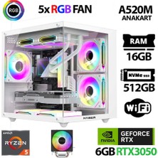 Xaser Narnia X60 Ryzen 5 5500 16GB Ram 512GB M.2 Nvme SSD RTX3050 Oyuncu Tavsiye Sistem