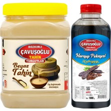 Bozkırlı Turgutlar Beyaz Tek Kavrulmuş Kepeksiz Bozkır Tahini 930 gr +  Keçiboynuzu (Harnup) Pekmezi 1 kg