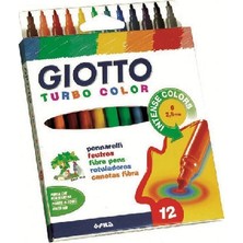 Giotto Turbo Color 12 Renk Keçeli Boya Kalemi Su Bazlı Mürekkep ile Dayanıklı ve Güçlü Uç