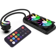 CT Stones Inca ISS-02XN Intel-Amd 2X120MM Argb LED Fanlı Am5 Control Remote Cpu Liquid Cooler