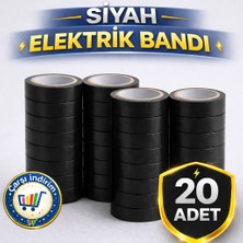 Nistabolje 20 Adet Siyah Elektrik Bandı Pvc Kablo Izole Bantı