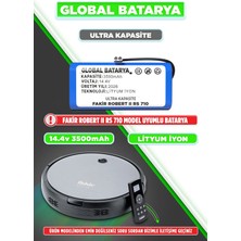 Global Batarya Fakir Robert Iı Rs 710 Uyumlu Akıllı Robot Süpürge Bataryası 14.4V 3500MAH Li-Ion Pil (Ultra Kapasite)