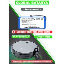 Global Batarya  Fakir Robert II RS 710 Uyumlu Akıllı Robot Süpürge Bataryası 14.4V 3200MAH Li-Ion Pil (Yüksek Kapasite)