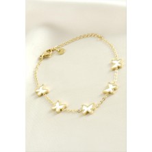 Zero Land Nrzsnt Kelebek Sedef Çelik Bileklik - Sarı