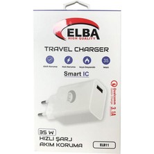 Elba Elb11 Elb-35W Usb 35W Hızlı Şarj Akım Koruma Ev Şarj Kafası