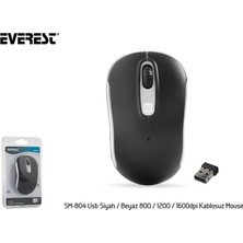 Everest SM-804 USB Siyah-Beyaz 800-1200-1600DPI Kablosuz Mouse