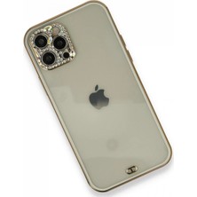 Epilons Iphone 12 Kılıf Liva Taşlı Silikon - Beyaz