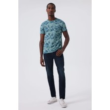 Lee Cooper Jack Erkek Slım Dar Kesim Yüksek Bel Dar Paça Jean Pantolon Mavi