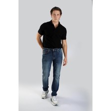 Lee Cooper Jagger Erkek Slım Straıght Dar Kesim Normal Bel Düz Paça Jean Pantolon Mavi