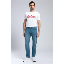 Lee Cooper Ricky Erkek Hıgh Rıse Straıght Rahat Kesim Yüksek Bel Düz Paça Jean Pantolon Mavi