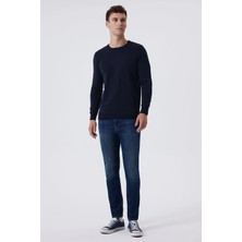 Lee Cooper Jeff Erkek Skınny Süper Dar Kesim Normal Bel Dar Paça Jean Pantolon Mavi