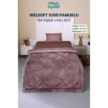Uysal Yorgan Welsoft Akfil Tek Kişilik Uyku Seti GÜL KURUSU
