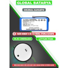 Global Batarya Fakir Robert II Rs 720 Uyumlu Akıllı Robot Süpürge Bataryası 14.4V 2400mAh Li-ion Pil (Orijinal Kapasite)