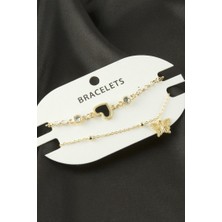 Zero Land Nrzsnt 2 Adet Kalp Tr Zincir Bileklik - Sarı