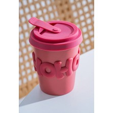 Acar 8476 Ruby Silikon Kapaklı Bardak Pink - 380 ml