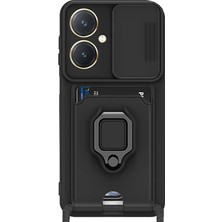 Epilons Y27 Kılıf Zuma Kartvizitli Yüzüklü Silikon - Siyah