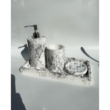 Feyza Design Şık Siyah Beyaz Banyo Seti, Temizlik ve Konfor Için Ideal