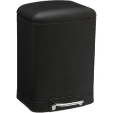 Omnipazar Genesit GSC501B Kare Pedallı Çöp Kovası Paslanmaz 6 Litre Siyah