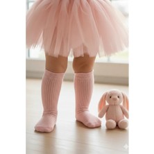 Parla Kids Kız Çocuk Fiyonk Detaylı Diz Altı Çorap / Pembe