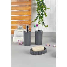 Feyza Design 3'lü Plastik Banyo Aksesuar Seti, Modern, Şık ve Kullanışlı Tasarım