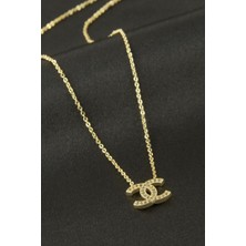 Zero Land Nrzsnt Kalp Zirkon Taşlı Kolye - Sarı