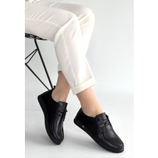 Kyops Mopin Siyah Deri Bağcıklı Spor Ayakkabı - Lisinya